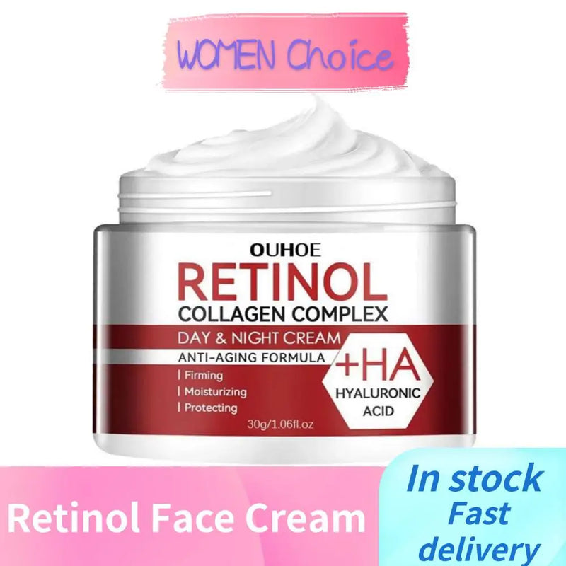 Creme hidratante facial de retinol, creme hidratante antirrugas para encolher poros, creme de retinol que desbota linhas finas, produtos de cuidados com a pele para mulheres