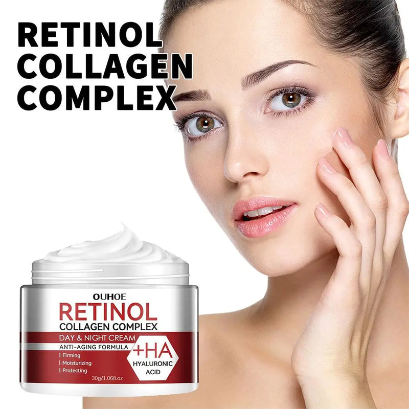 Creme hidratante facial de retinol, creme hidratante antirrugas para encolher poros, creme de retinol que desbota linhas finas, produtos de cuidados com a pele para mulheres