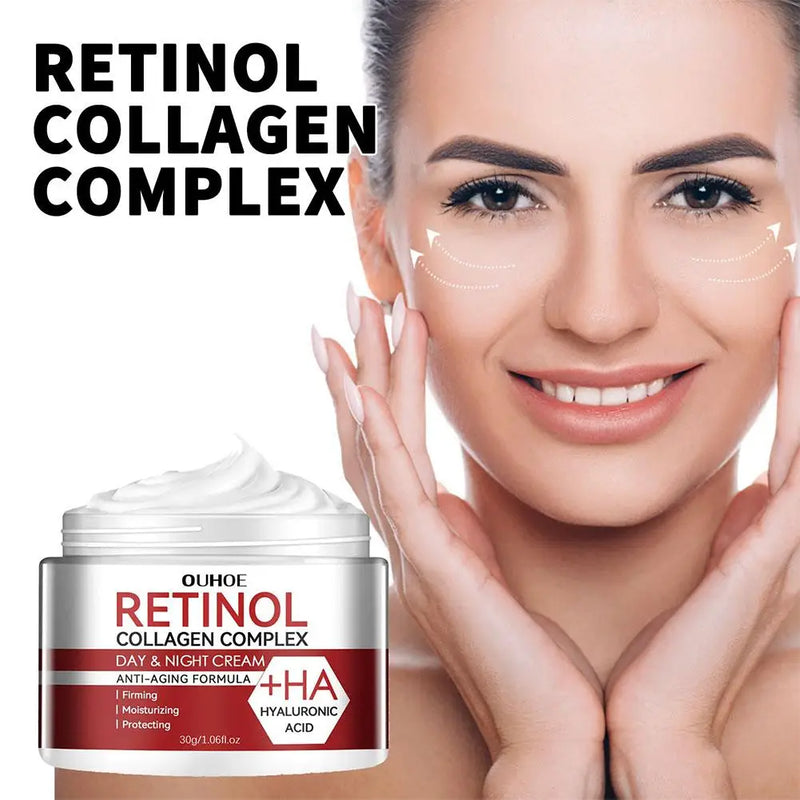 Creme hidratante facial de retinol, creme hidratante antirrugas para encolher poros, creme de retinol que desbota linhas finas, produtos de cuidados com a pele para mulheres