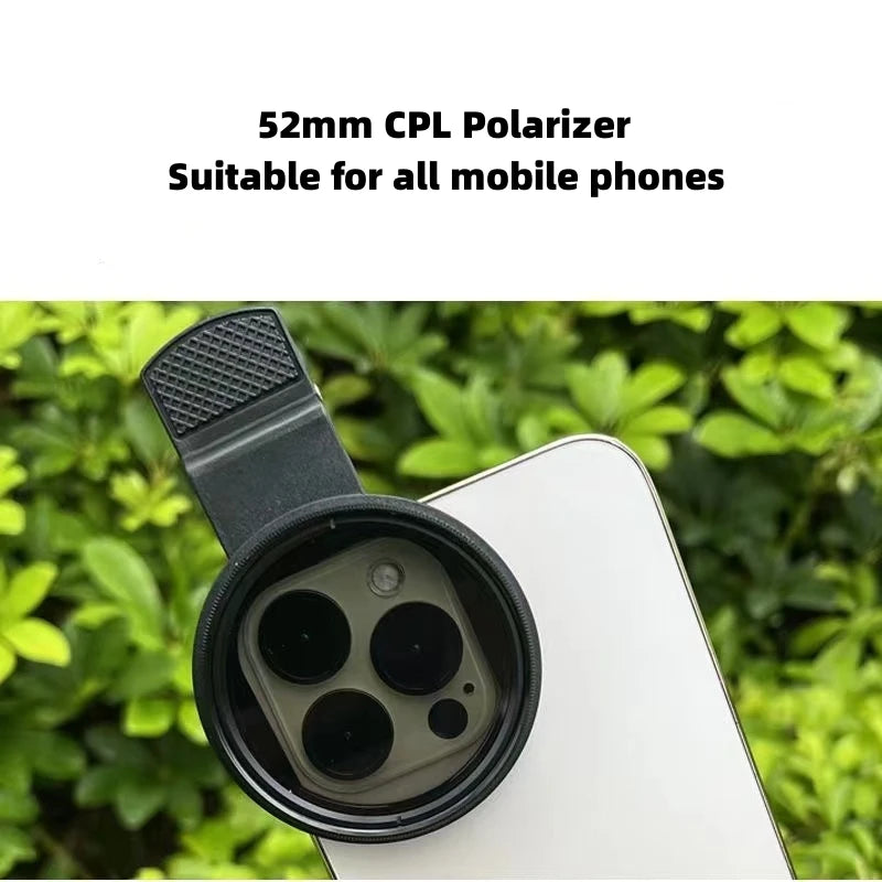 Lente de celular filtro polarizador circular compatível com qualquer telefone Alta qualidade reduz a luz refletida de tatuagens com 52mm cpl para