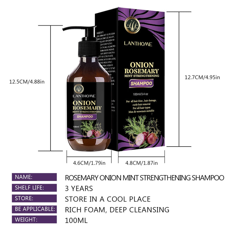 Shampoo de cabelo para crescimento rápido do cabelo, alecrim, cebola, shampoo para crescimento capilar, anti perda de cabelo, eficaz em 7 dias, produto de crescimento capilar